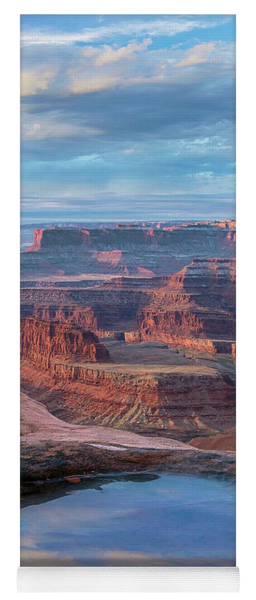 00565383 Yoga Mat featuring the photograph Pool At Dead Horse Point, Canyonlands National Park, Utah by Tim Fitzharris