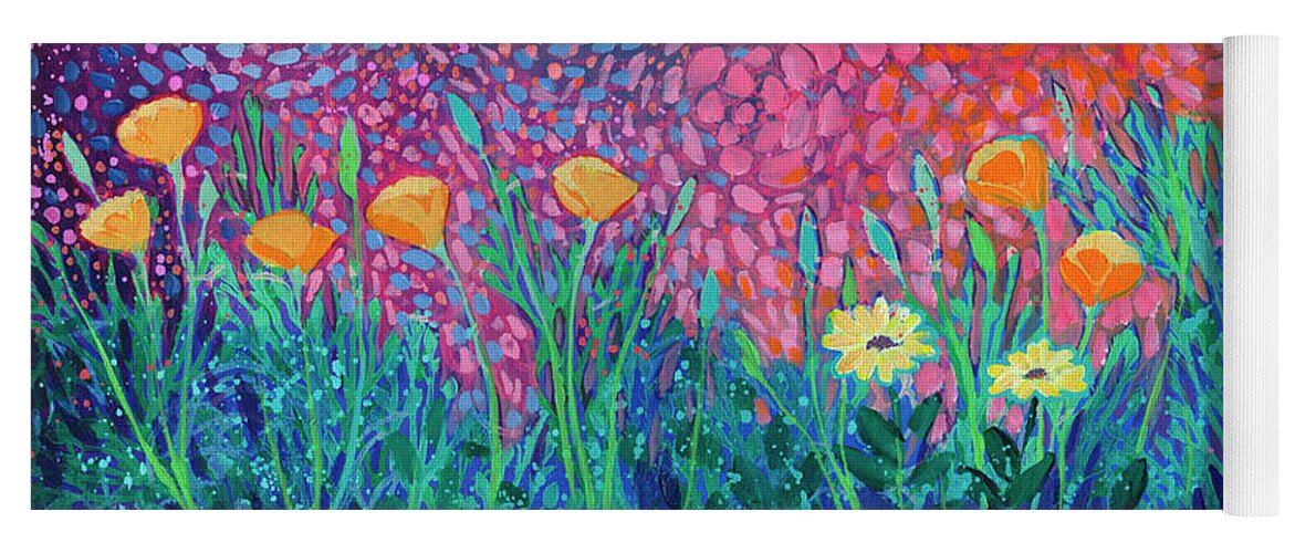 Poppy Yoga Mat featuring the painting Poppies at Twilight by Jennifer Lommers