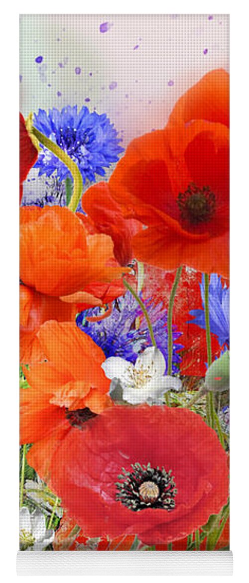 Poppies Yoga Mat featuring the digital art Poppies by Morag Bates