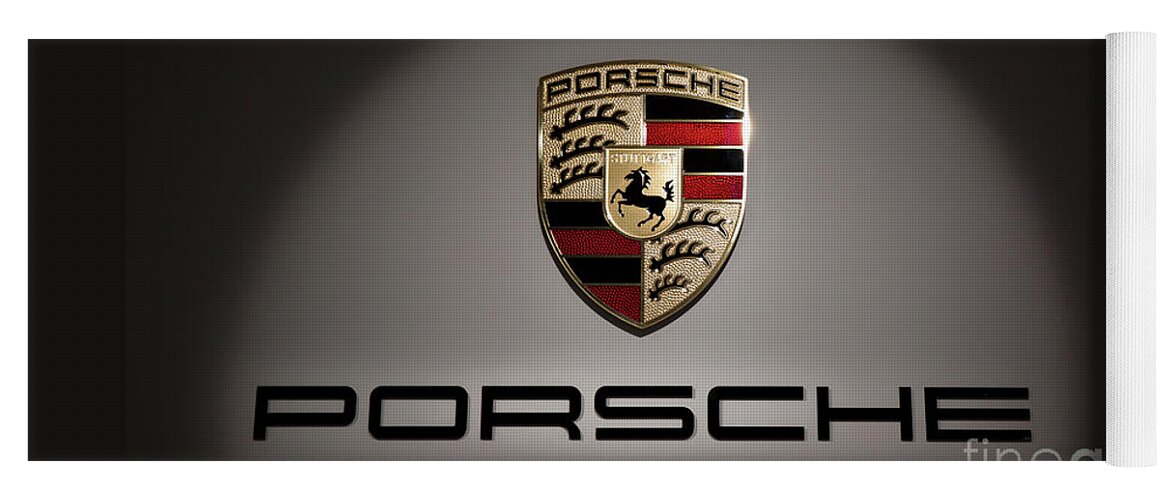 Porsche Logo Yoga Mat featuring the photograph Porsche Car Emblem 2 by Stefano Senise