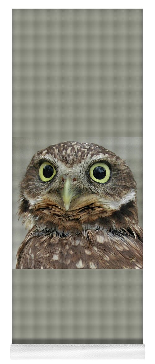 Bird Yoga Mat featuring the photograph Portrait Of Burrowing Owl by Ben and Raisa Gertsberg