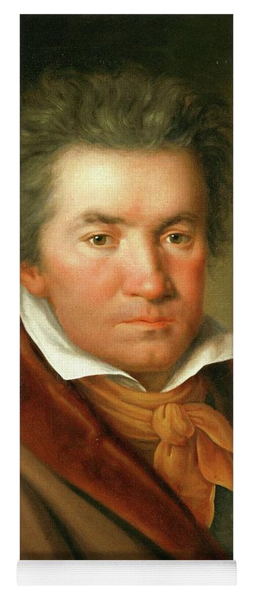 Ludwig Van Beethoven Yoga Mat featuring the painting Portrait of Ludwig van Beethoven -1770 - 1827- German composer and pianist., Artist unknown. by Album