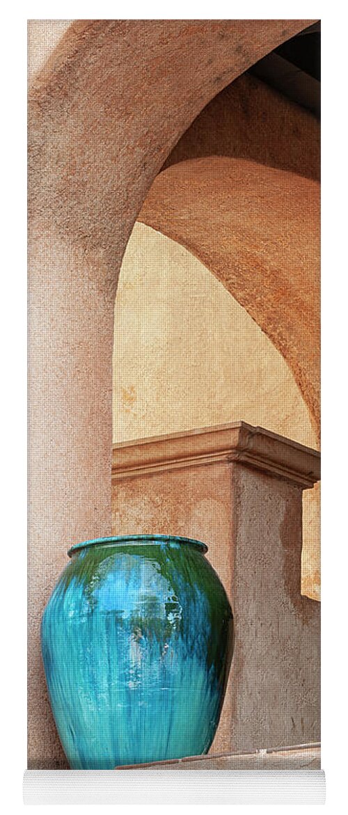 Southwest Yoga Mat featuring the photograph Pottery and Archways by Sandra Bronstein
