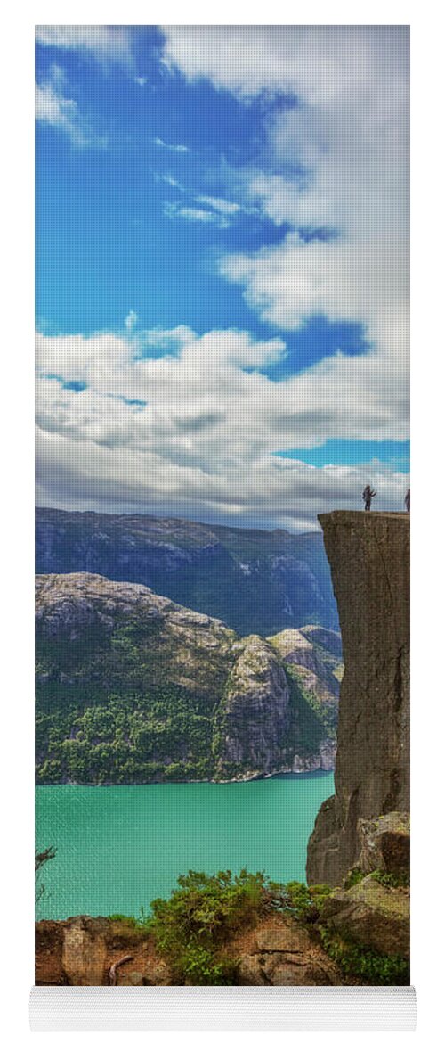 Clouds Yoga Mat featuring the photograph Preikestolen The Pulpit Rock by Debra and Dave Vanderlaan