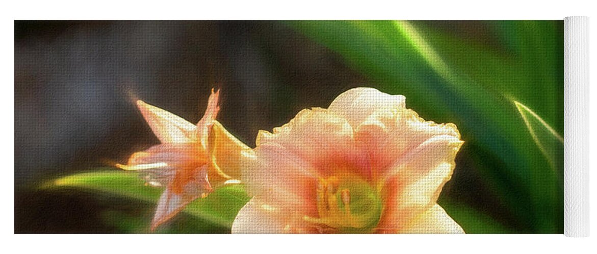 Day Lily Yoga Mat featuring the photograph Pretty in Peach by Marcy Wielfaert