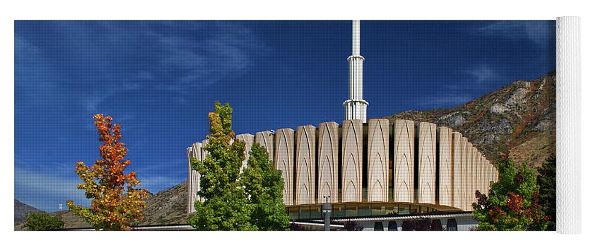 Temple Yoga Mat featuring the photograph Provo Utah Temple by Nathan Abbott