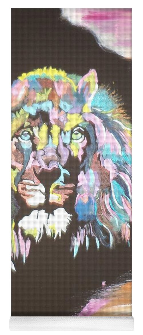 Lion Yoga Mat featuring the painting Psychedelic Lion # 80 by Donald Northup