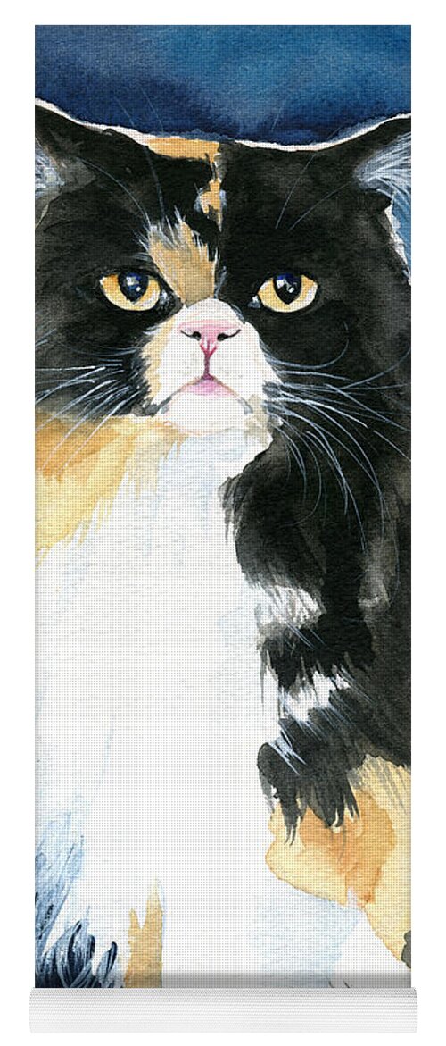 Cat Yoga Mat featuring the painting Pumpy Persian Princess by Dora Hathazi Mendes