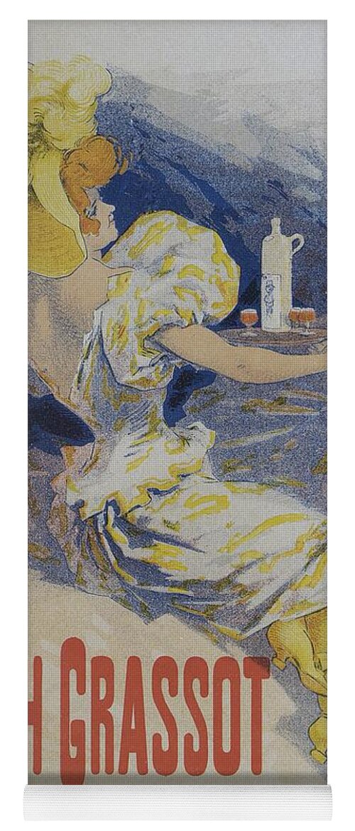 Jules Cheret Yoga Mat featuring the painting Punch Grassot, 1895 vintage french poster by Vincent Monozlay