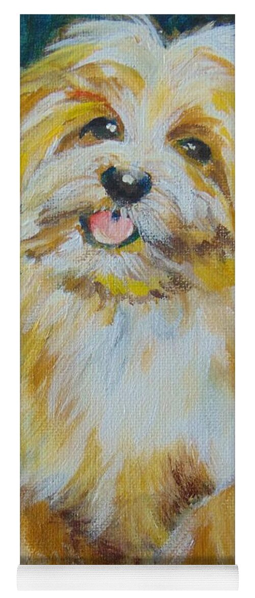 Terrier Yoga Mat featuring the painting Puppy by Saundra Johnson