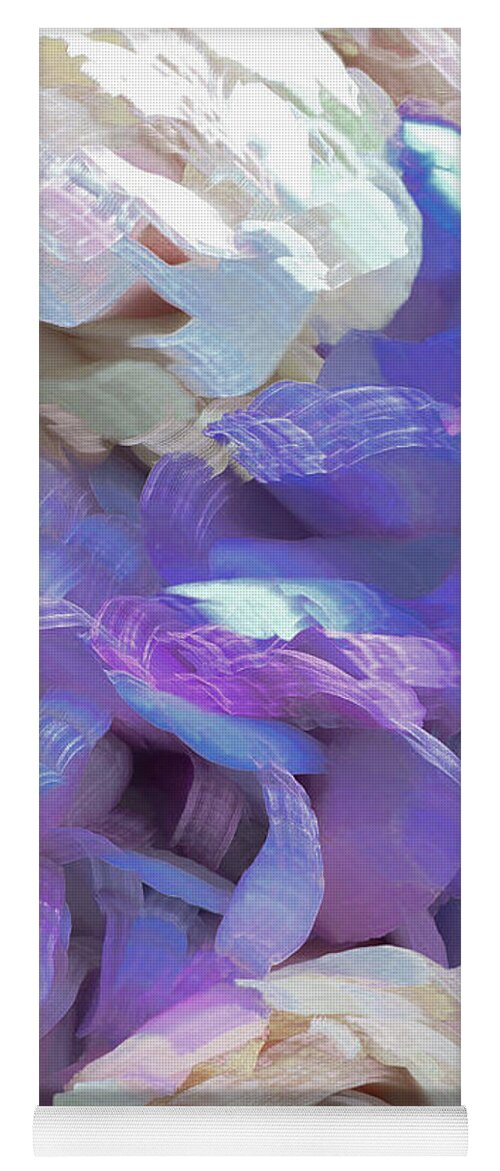 Abstract Yoga Mat featuring the photograph Purple and White flower abstract by Phillip Rubino