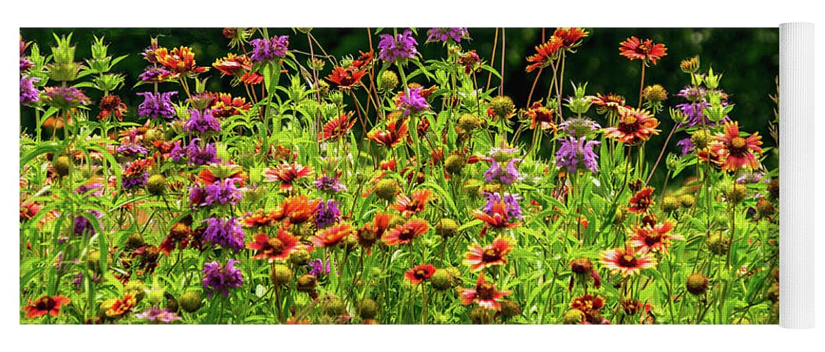 Texas Wildflowers Yoga Mat featuring the photograph Purple Fire by Johnny Boyd