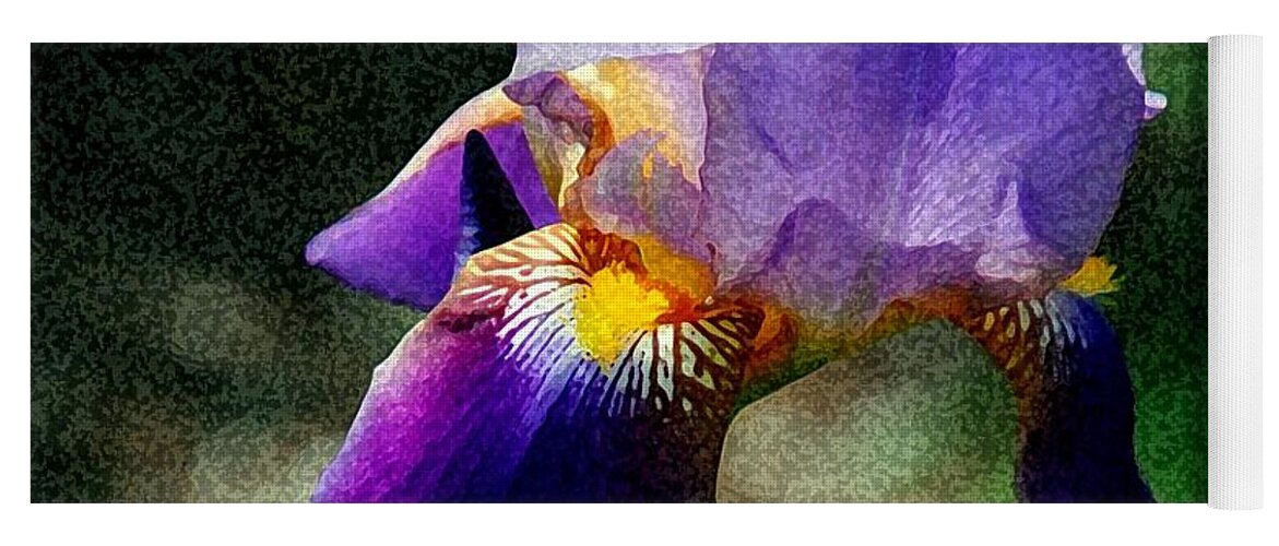 Nature Yoga Mat featuring the digital art Purple Iris by Vallee Johnson