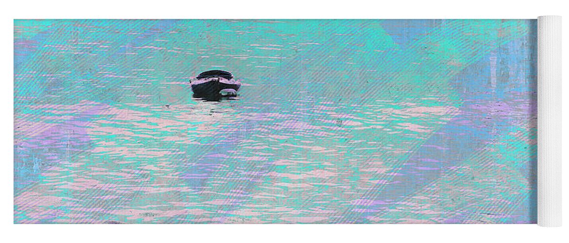 Abstract Yoga Mat featuring the photograph Purple Water Kayak by Marianne Campolongo