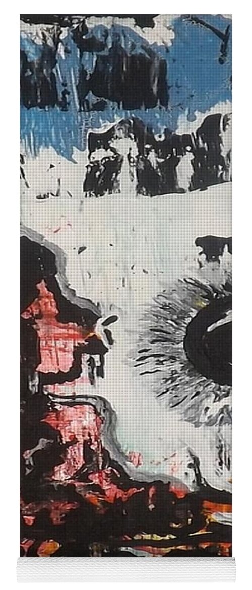 Abstract Acrylic Yoga Mat featuring the painting Qualm by Denise Morgan