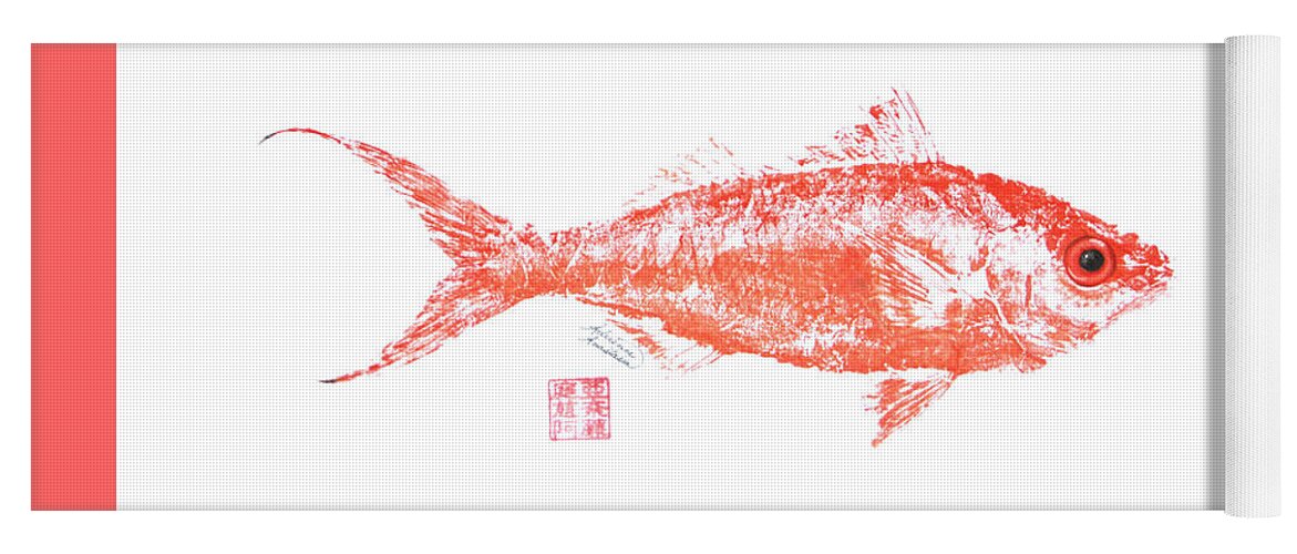 Fish Yoga Mat featuring the painting Queen Snapper by Adrienne Dye