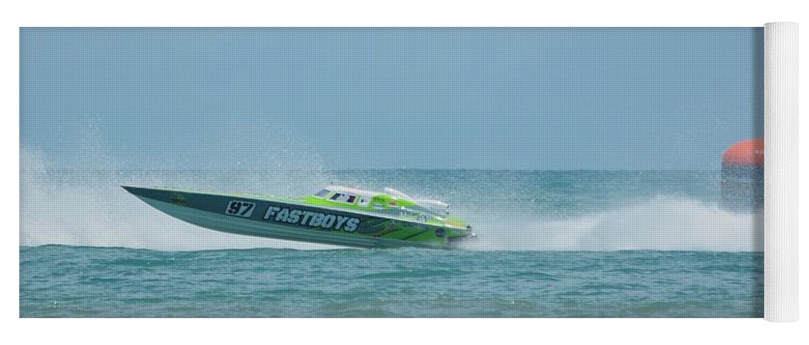Superboat Yoga Mat featuring the photograph Racing Powerboat Fastboys by Bradford Martin