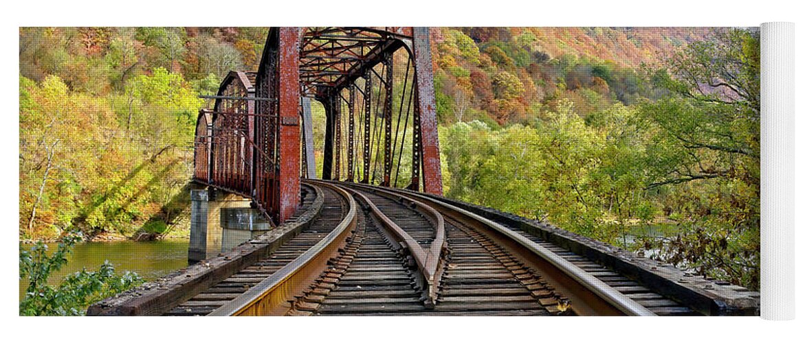Railroad Yoga Mat featuring the photograph Rail Bridge by Marcia Colelli