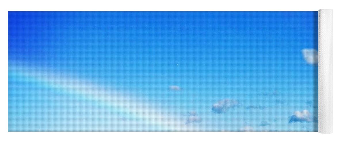 Rainbow Yoga Mat featuring the photograph Rainbow in Blue by Suzanne Lorenz