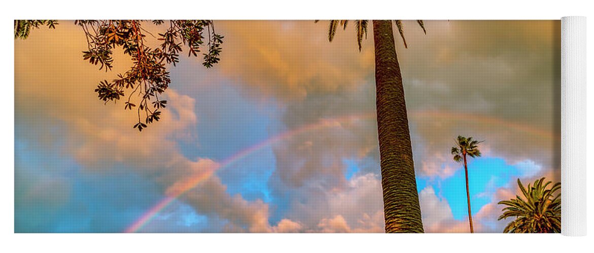 Rainbow Yoga Mat featuring the photograph Rainbow Over The Palms by Gene Parks