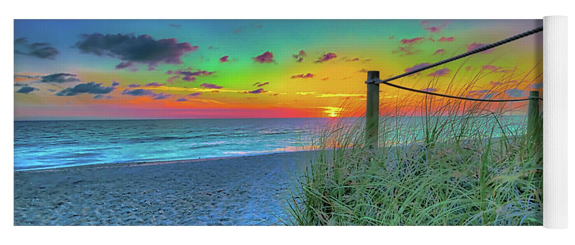 Sun Yoga Mat featuring the photograph Rainbow Sunset by Sean Allen