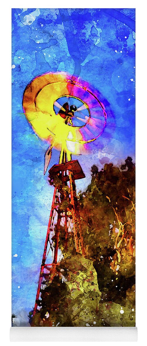 Windmill Yoga Mat featuring the photograph Rainbow Windmill by Mark Jackson