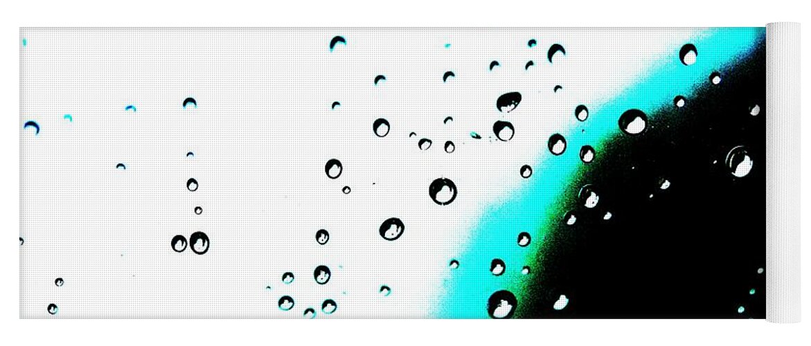 Linda Brody Yoga Mat featuring the digital art Raindrops 3 Abstract by Linda Brody