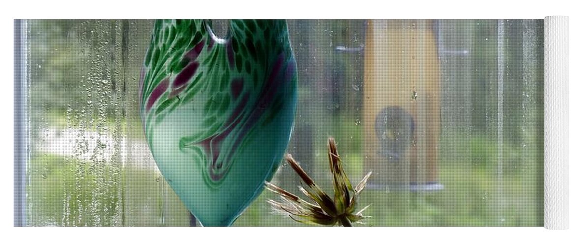 Dreamy Yoga Mat featuring the photograph Rainy Morning At The Bird Feeder by Rosanne Licciardi