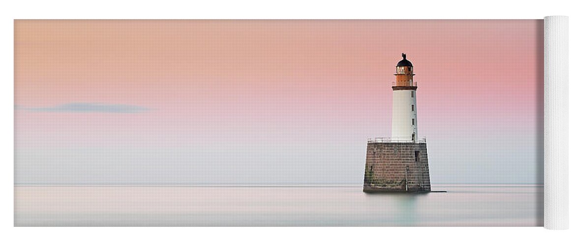 Lighthouse Yoga Mat featuring the photograph Rattray Lighthouse Sunset- Scotland by Grant Glendinning