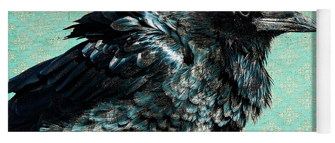 Raven Yoga Mat featuring the photograph Raven Maven by Mary Hone