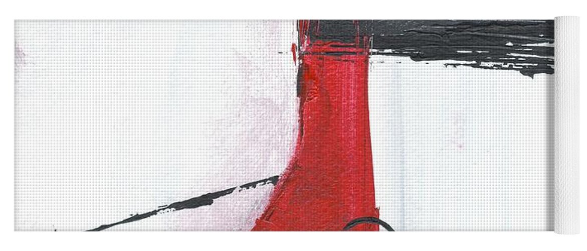 Abstract Yoga Mat featuring the painting Red and Black Study 2 by Christine Chin-Fook
