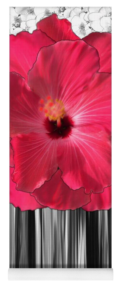 Pink Yoga Mat featuring the digital art Pink, Lily Motif by Delynn Addams
