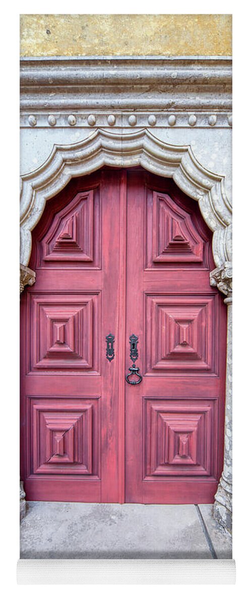 Door Yoga Mat featuring the photograph Red Medieval Door by David Letts