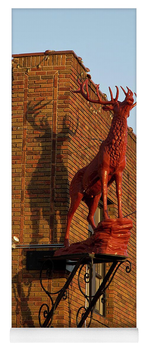  Yoga Mat featuring the photograph Red Stag Shadow by Nancy Dunivin