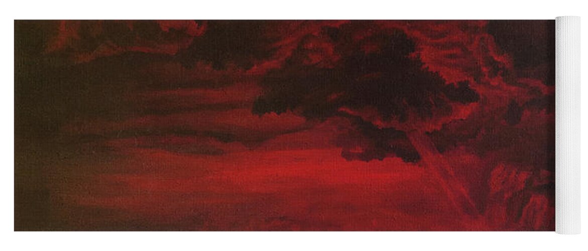 Red Yoga Mat featuring the painting Red Storm by Tommy Midyette