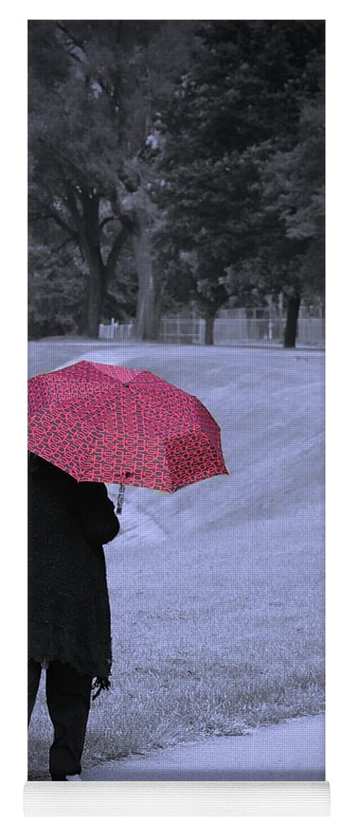  Yoga Mat featuring the photograph Red Umbrella by Jack Wilson