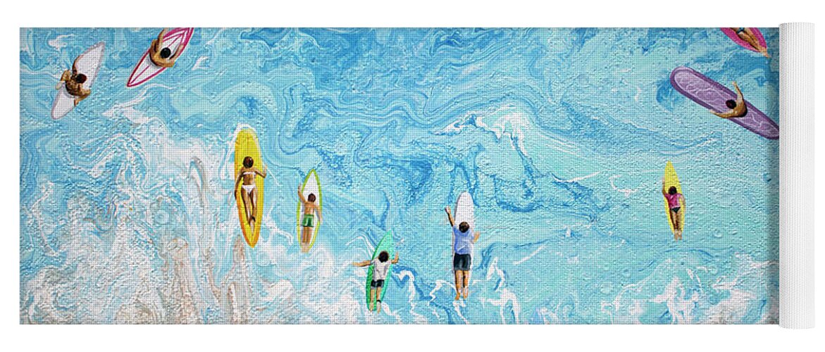Surf Yoga Mat featuring the painting Remember by William Love