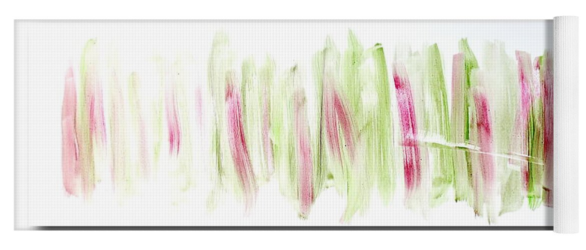 Oil. Abstract Yoga Mat featuring the painting Rhubarb in the Garden by Tom Atkins