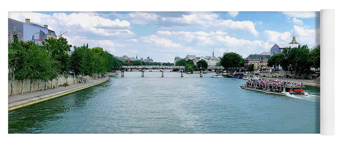 Landscape Yoga Mat featuring the photograph River Seine Paris by Charles Kraus