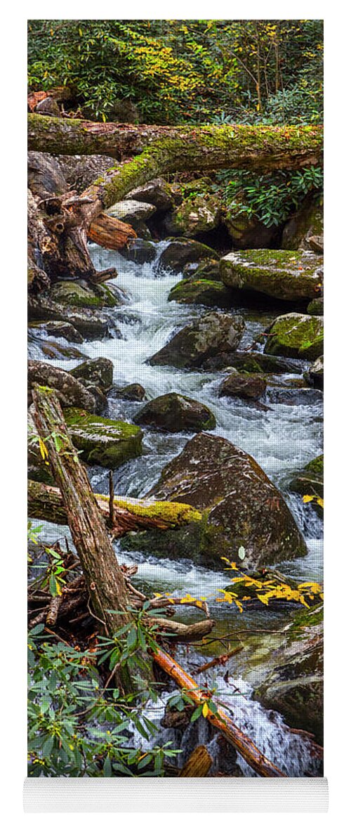 Carolina Yoga Mat featuring the photograph Rocky Stream in Autumn by Debra and Dave Vanderlaan