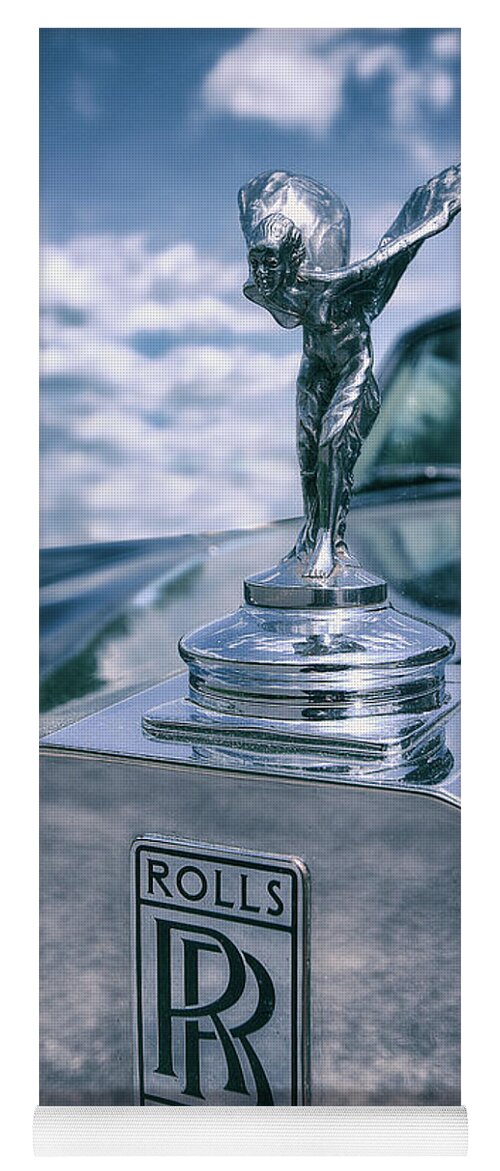 Rolls Royce Mascot Rolls Royce Emblem Yoga Mat featuring the photograph Rolls Royce mascot by Arttography LLC
