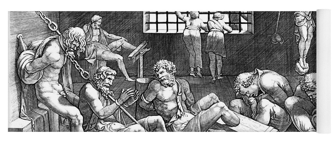 1st Century Bc Yoga Mat featuring the photograph Roman Torture Chamber, 1st Century Bc by Science Source