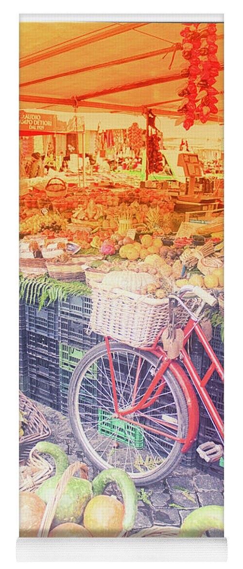 Red Bike Yoga Mat featuring the photograph Rome 4 by Becqi Sherman