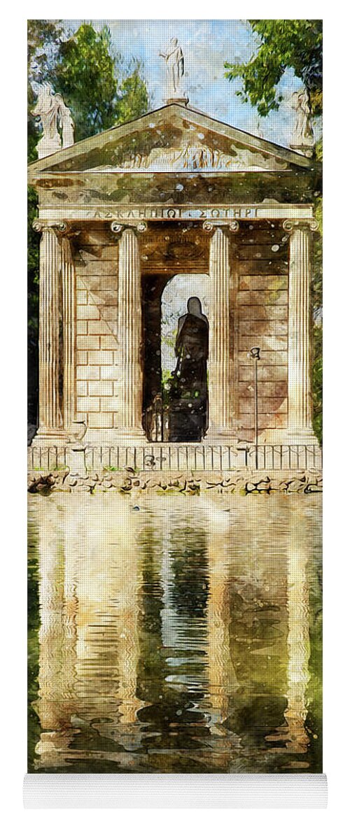 Rome Yoga Mat featuring the painting Rome, Ancient Temple of Aesculapius - 07 by AM FineArtPrints