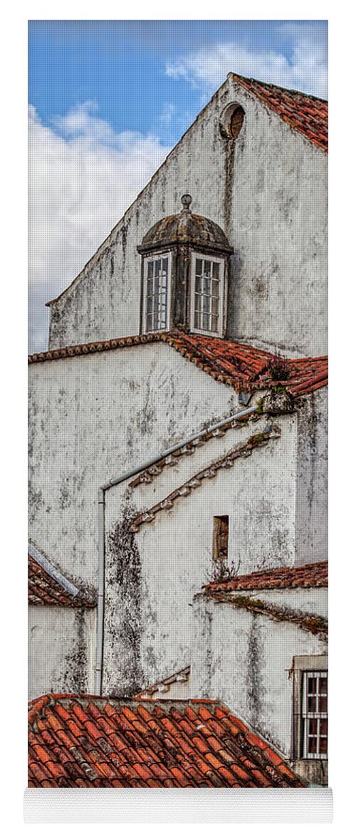 Obidos Yoga Mat featuring the photograph Rooftops of Obidos by David Letts