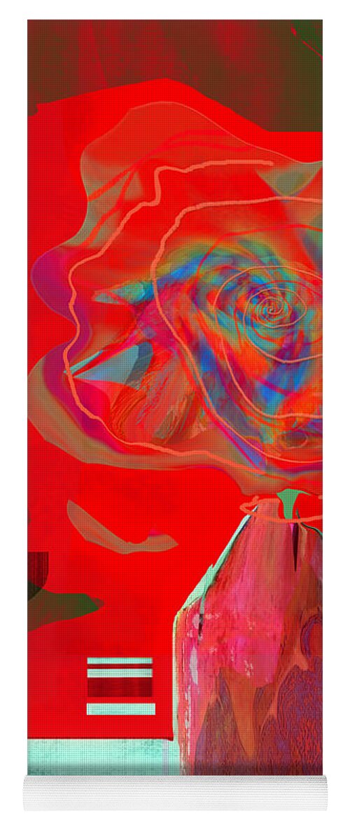 Square Yoga Mat featuring the mixed media Roses are Red by Zsanan Studio