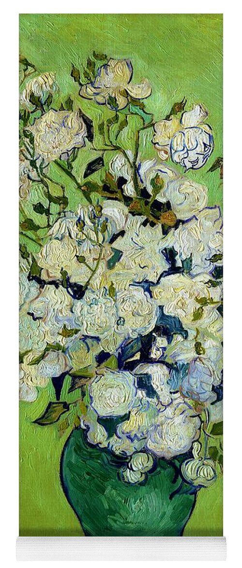 Vincent Willem Van Gogh Yoga Mat featuring the painting Roses - Digital Remastered Edition by Vincent van Gogh