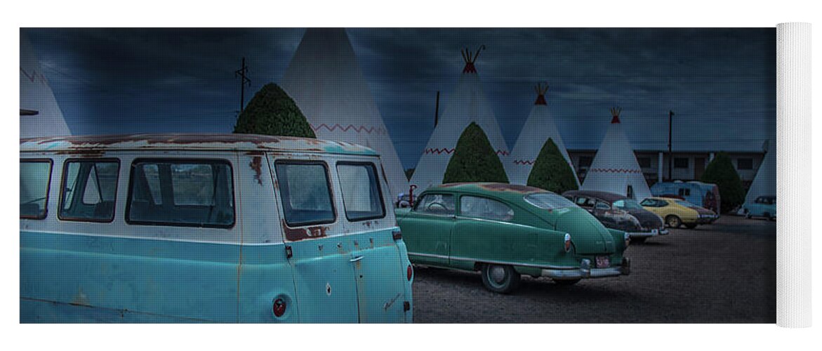 Route Yoga Mat featuring the photograph Route66 Tipi's by Darrell Foster