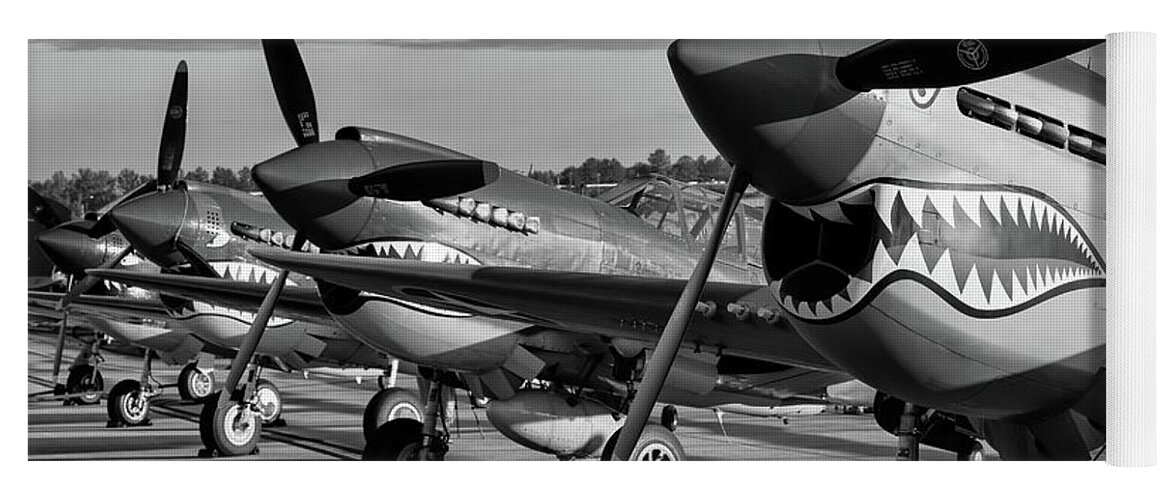 P40 Yoga Mat featuring the photograph Row of Tigers by Chris Buff