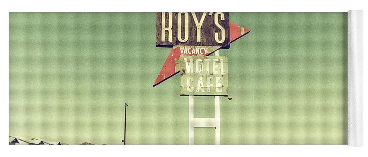 Roy's Motel And Cafe Yoga Mat featuring the photograph Roy's Motel and Cafe Route 66 #1 by Marisa Geraghty Photography